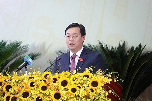 Ông Lê Quốc Phong, Ủy viên Trung ương Đảng, Bí thư Tỉnh ủy Đồng Tháp phát biểu khai mạc Đại hội