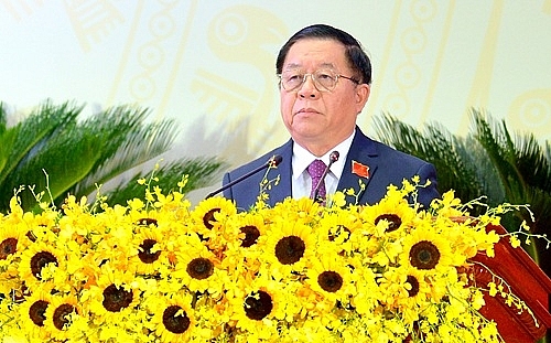 Ông Nguyễn Trọng Nghĩa, Ủy viên Bộ Chính trị, Bí thư Trung ương Đảng, Trưởng Ban Tuyên giáo và Dân vận Trung ương phát biểu chỉ đạo tại Đại hội