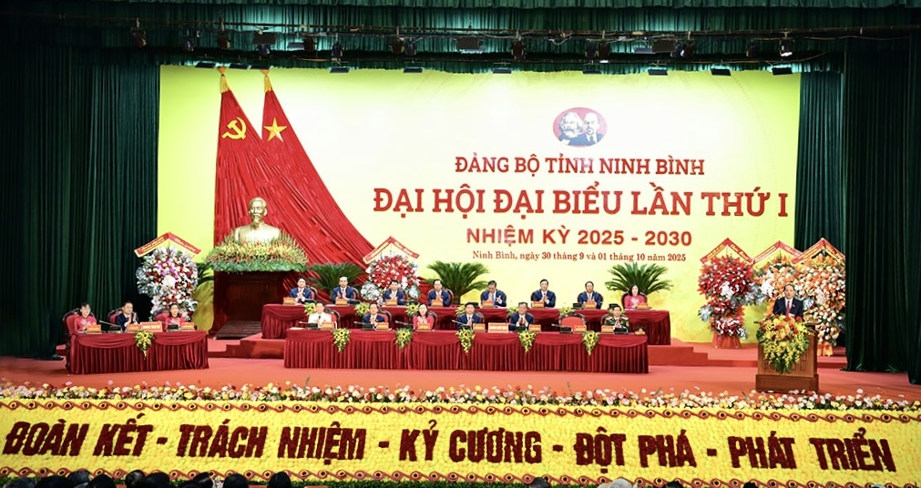 Đại hội đại biểu Đảng bộ tỉnh Ninh Bình được tổ chức với phương châm: Đoàn kết - Trách nhiệm - Kỷ cương - Đột phá - Phát triển