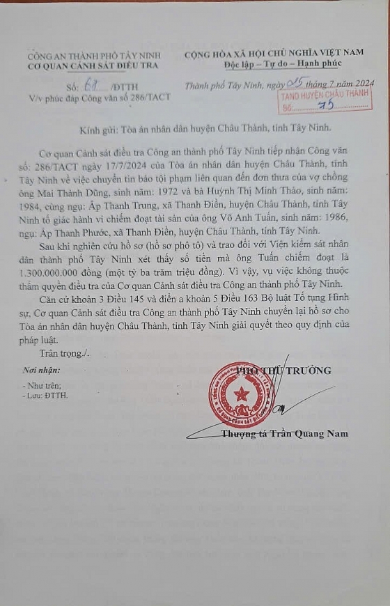 Về vụ tranh chấp đất đai tại phường Thanh Điền, tỉnh Tây Ninh: Nhiều bất cập trong bản án sơ thẩm lần 2