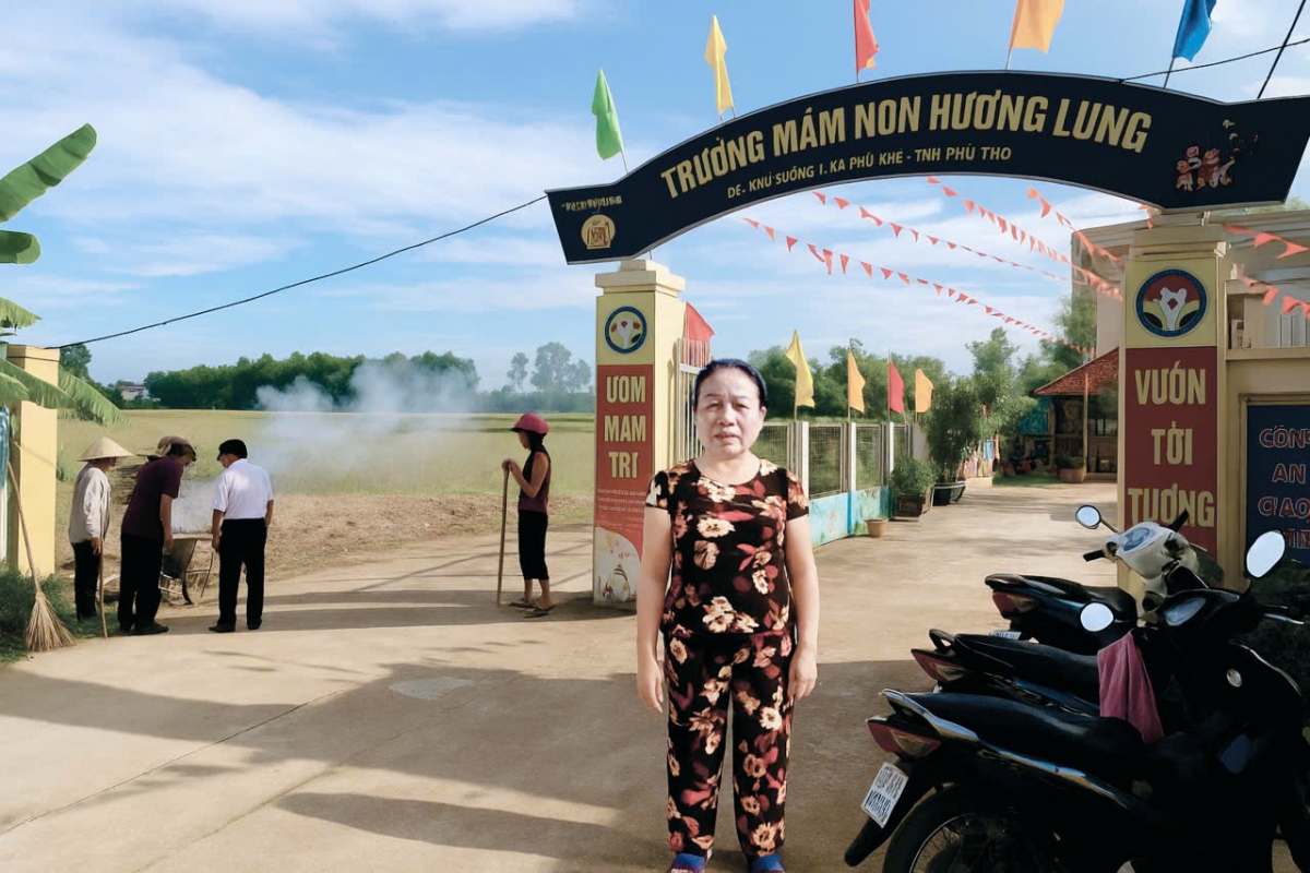 Bà Nguyễn Thị Thoa, hội viên người cao tuổi xã Phú Khê hiến đất xây trường