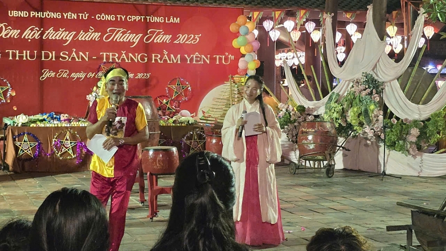 Trung thu Di sản- Trăng rằm Yên Tử, một hoạt động thu hút được sự quan tâm của thiêu niên, nhi đồng và du khách tại khu Làng Nương Yên Tử.