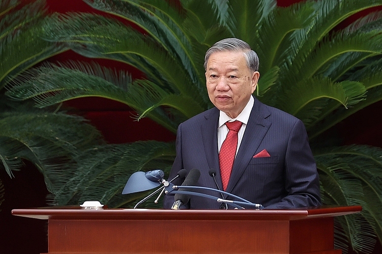 Tổng Bí thư Tô Lâm đã phát biểu khai mạc Hội nghị lần thứ 13, Ban Chấp hành Trung ương Đảng khoá XIII - Ảnh VGP/Nhật Bắc