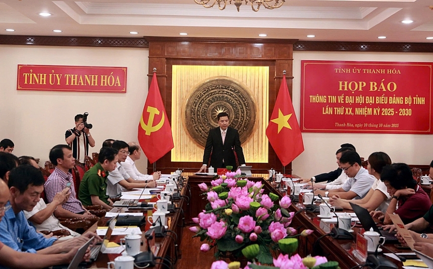 Họp báo thông tin về Đại hội đại biểu Đảng bộ tỉnh Thanh Hóa lần thứ XX, nhiệm kỳ 2025-2030