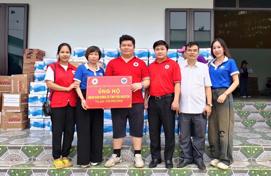 Câu lạc bộ thiện nguyện Tâm Thành ủng hộ nhân dân vùng bị úng lụt tỉnh Thái Nguyên trị giá 245.000.000đ