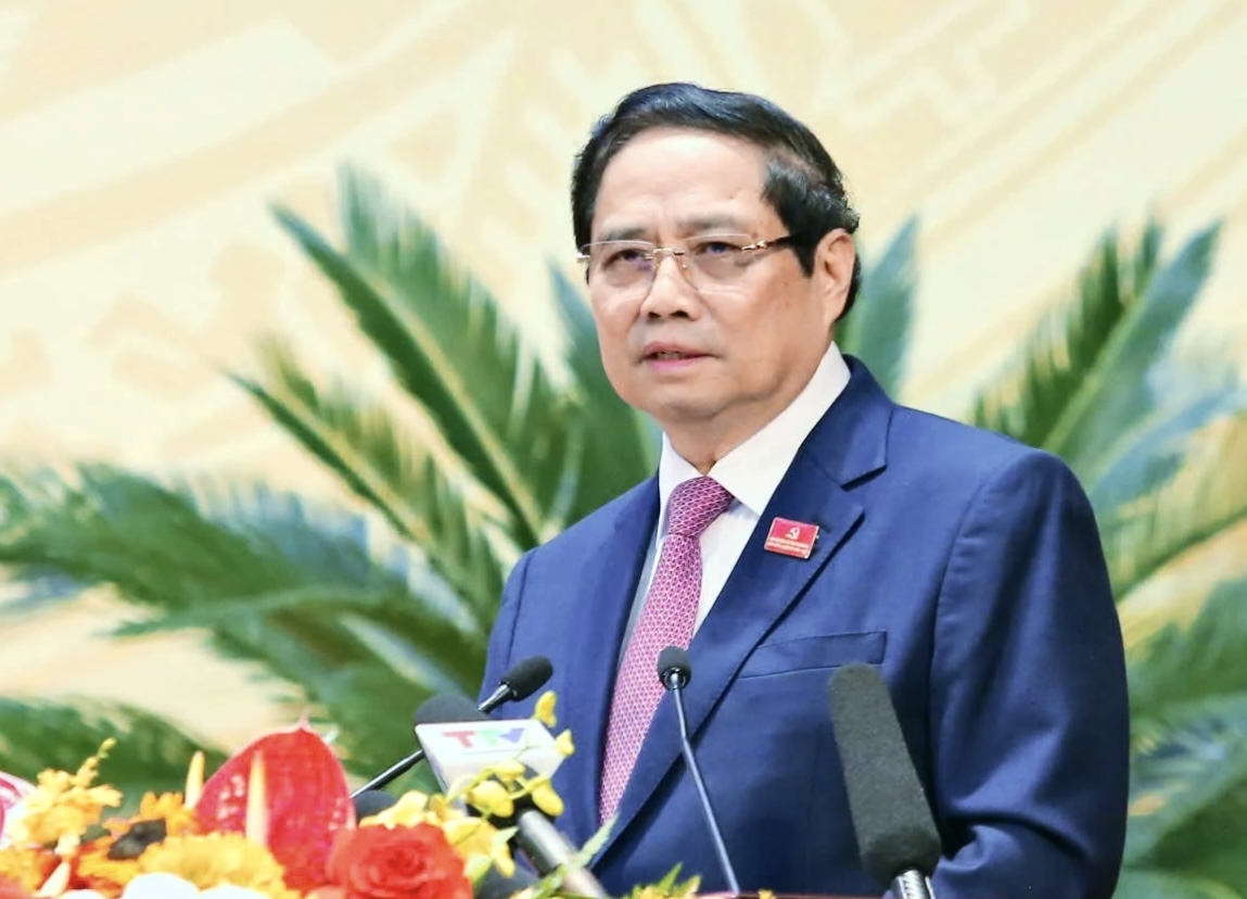 Đồng chí Phạm Minh Chính, Ủy viên Bộ Chính trị, Thủ tướng Chính phủ phát biểu chỉ đạo tại Đại hội Đảng bộ tỉnh Thanh Hóa lần thứ XX