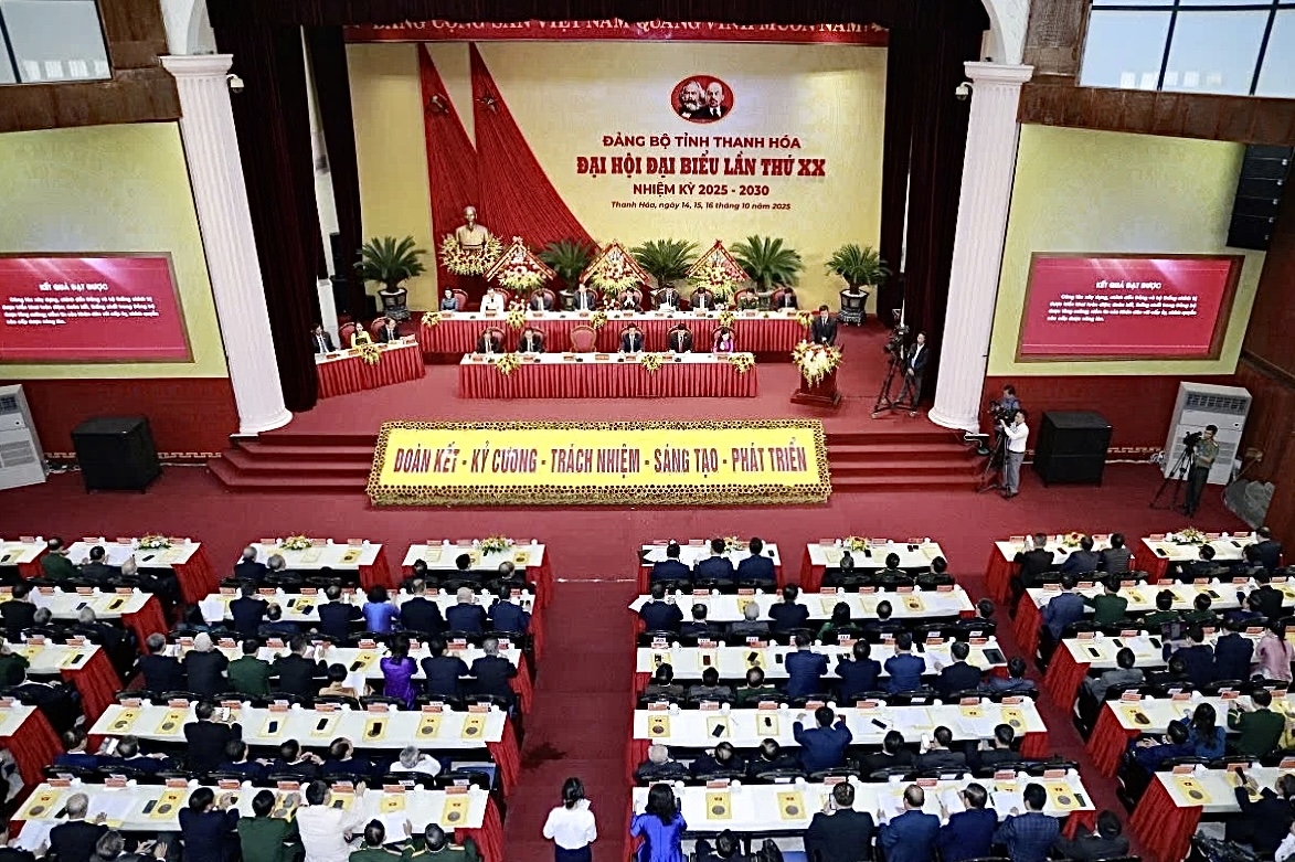 Đại hội đại biểu Đảng bộ tỉnh Thanh Hóa lần thứ XX, nhiệm kỳ 2025-2030 đã diễn ra từ ngày 14-16/10/2025