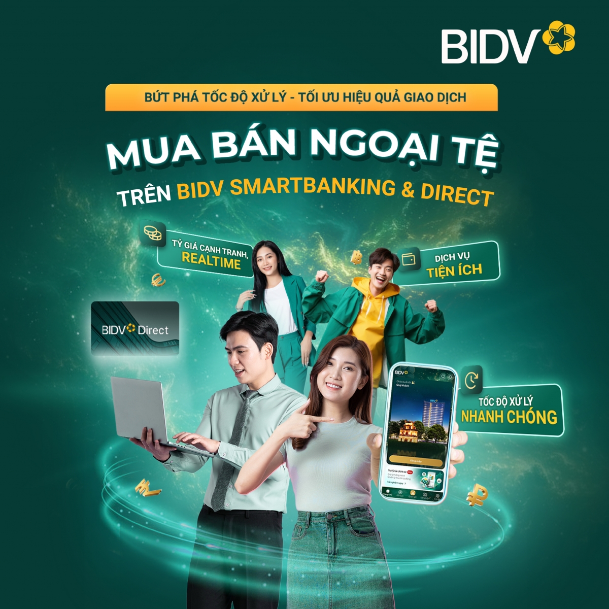 Ngân hàng BIDV “mở cửa” việc giao dịch ngoại tệ  ngay trên phương tiện trực tuyến