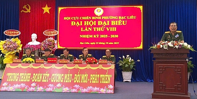 Ông Trịnh Minh Thuận, Phó Chủ tịch Hội Cựu chiến binh tỉnh phát biểu tại Đại hội