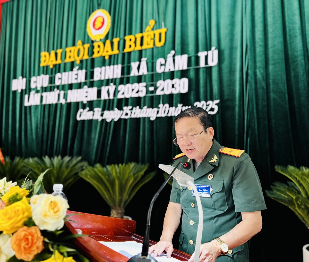 Đại diện Hội Cựu chiến binh tỉnh Thanh Hóa phát biểu chỉ đạo Đại hội