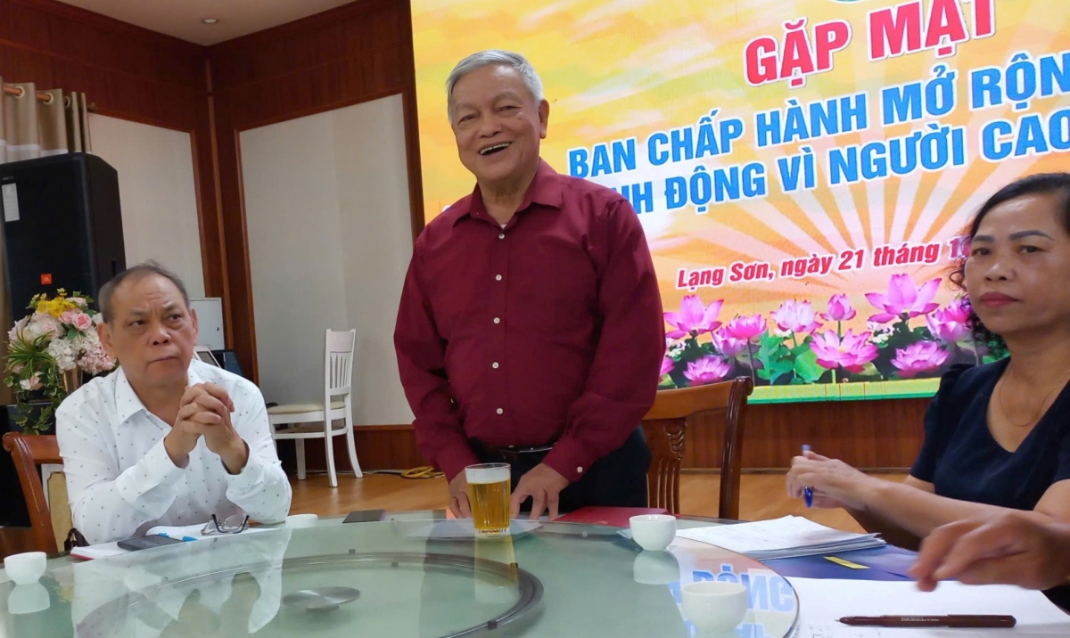 Ông Nông Ngọc Tăng, Chủ tịch Hội NCT tỉnh Lạng Sơn phát biểu