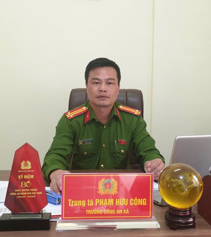 Thiếu tá Trưởng Công an xã Công Chính, tỉnh Thanh Hóa