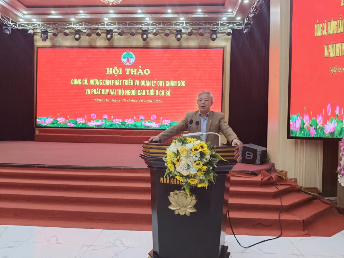 Ông Nguyễn Xuân Lập – Ủy viên Ban Thường vụ, Trưởng ban Chăm sóc người cao tuổi Trung ương Hội Người cao tuổi Việt Nam kết luận hội thảo