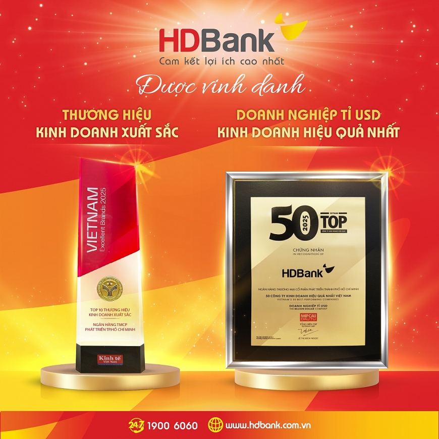HDBank nhận 3 giải thưởng uy tín về hiệu quả kinh doanh, thương hiệu và đổi mới sáng tạo
