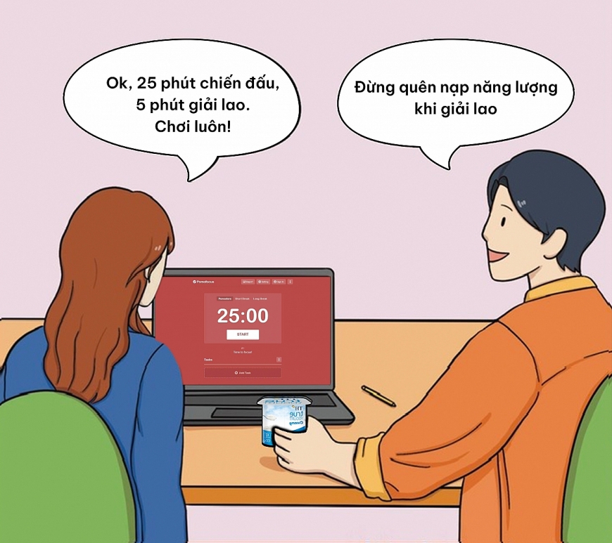 Phương pháp Pomodoro – chia thời gian làm việc thành chu kỳ ngắn, giúp não tập trung mà không bị kiệt sức. Đây là bí kíp hiệu quả nhiều bạn trẻ sử dụng để vẫn được nghỉ ngơi, giảm bớt áp lực tâm lý khi chạy deadline.