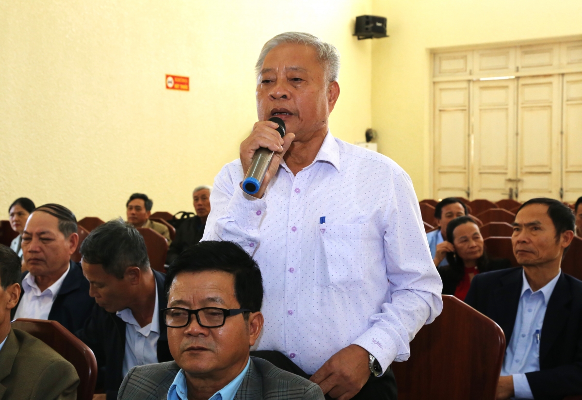 Ông Trơng Vương Quý, Chủ tịch Hội NCT xã Trung chính phát biểu