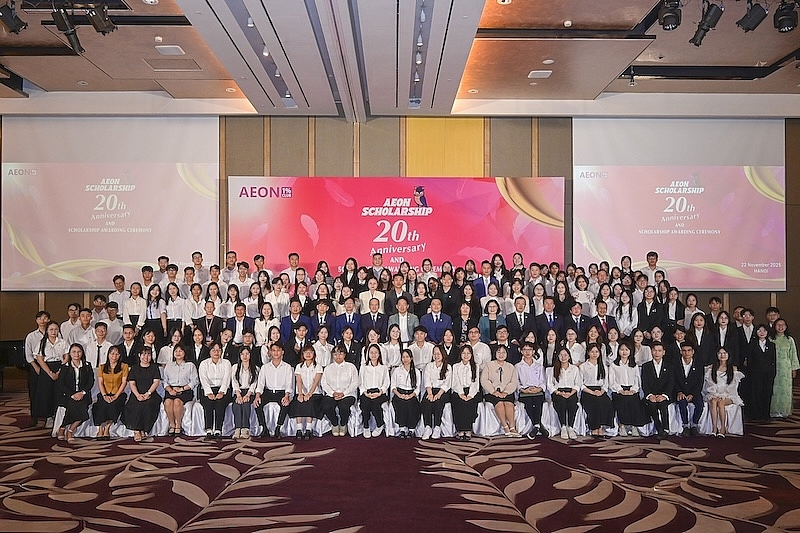 Lễ trao Học bổng AEON 1% diễn ra ngày 22/11, ghi dấu chặng đường 20 năm đồng hành của AEON Việt Nam trong chuỗi chương trình nuôi dưỡng thế hệ trẻ
