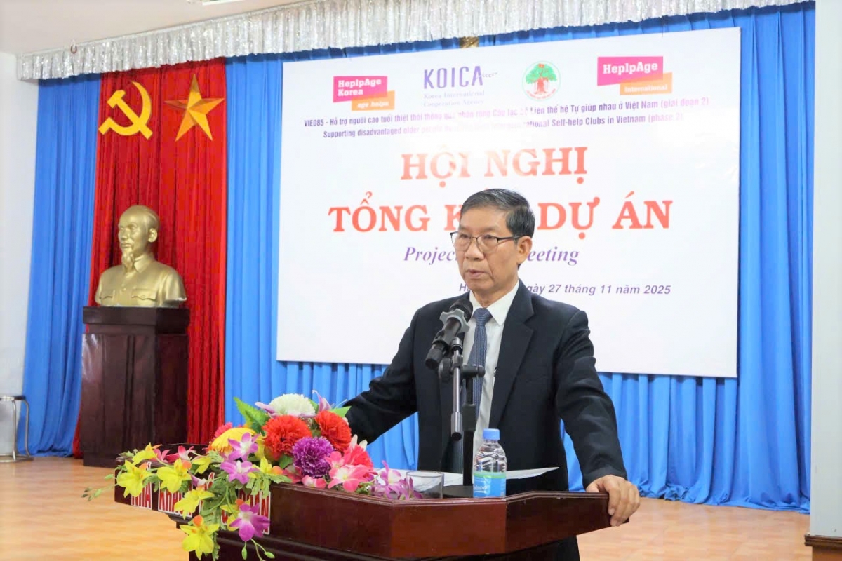 Ông Lê Văn Nhã, Chủ tịch Hội NCT TP Hải Phòng phát biểu