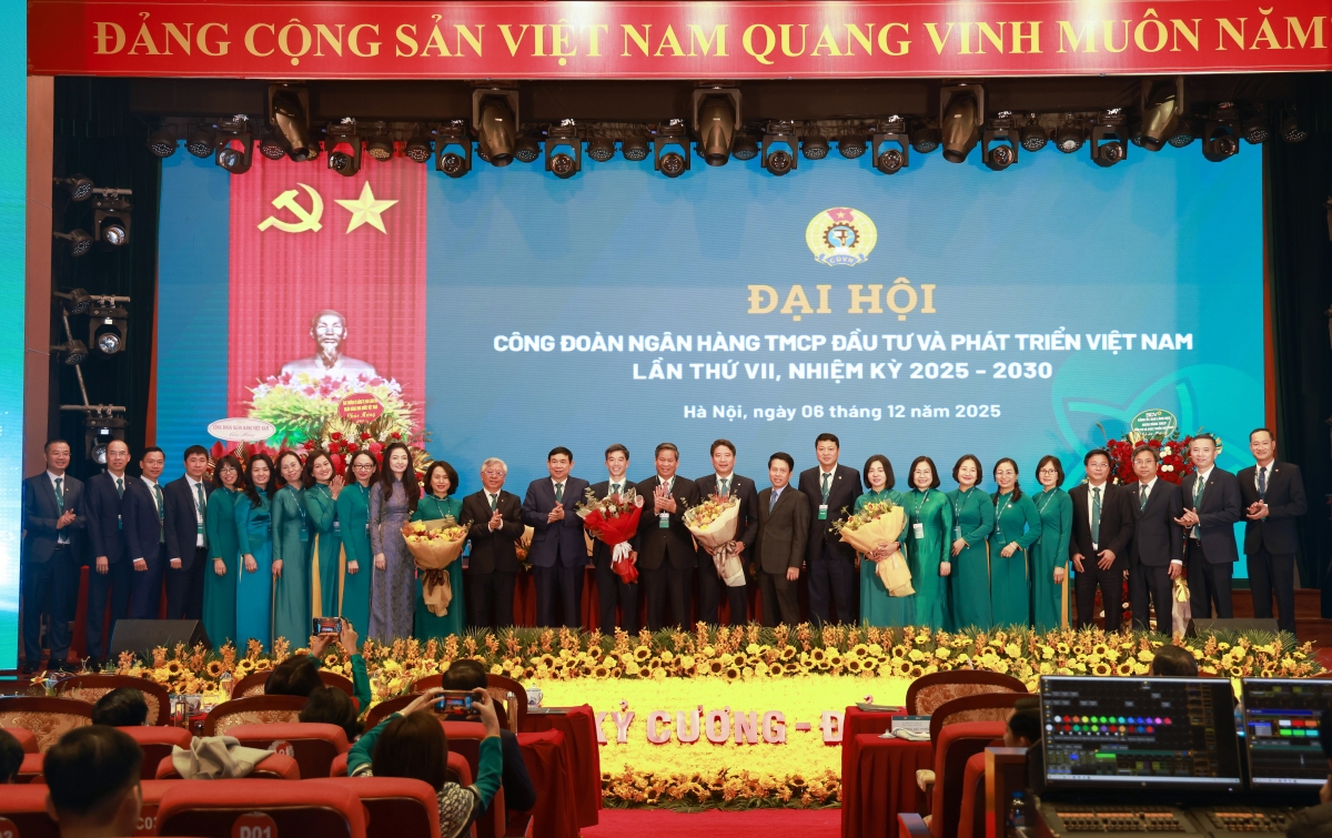 Công đoàn BIDV tổ chức thành công Đại hội đại biểu lần thứ VII, nhiệm kỳ 2025 - 2030
