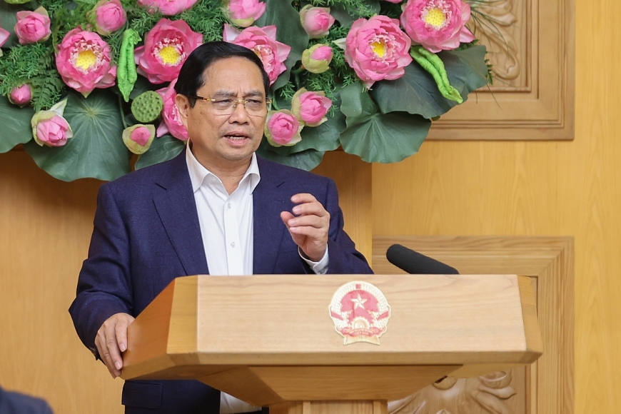 Thủ tướng Phạm Minh Chính chủ trì phiên họp lần thứ 4 của Ban Chỉ đạo Trung ương về chính sách nhà ở và thị trường bất động sản - Ảnh VGPNhật Bắc