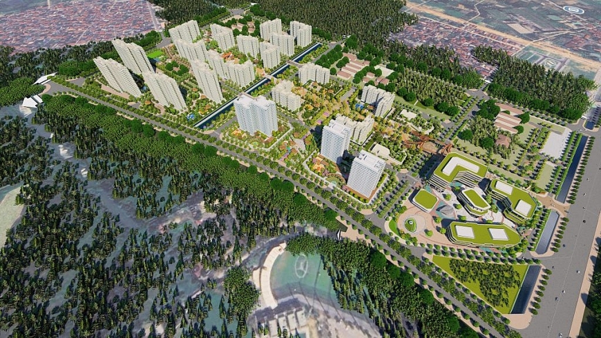 Phối cảnh tổng thể Dự án Nhà ở xã hội Tiên Dương 1.