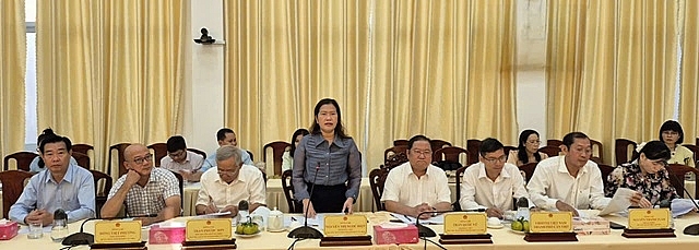 Bà Nguyễn Thị Ngọc Điệp, Phó Chủ tịch UBND TP. Cần Thơ, Trưởng ban Công tác người cao tuổi TP. Cần Thơ phát biểu tại buổi làm việc