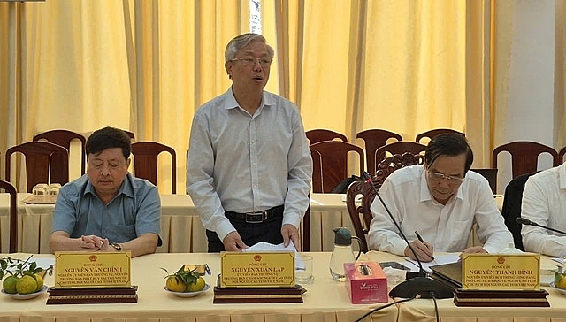 Ông Nguyễn Xuân Lập, Trưởng Ban Chăm sóc Người cao tuổi, Hội Người cao tuổi Việt Nam phát biểu trao đổi với lãnh đạo UBND TP. Cần Thơ