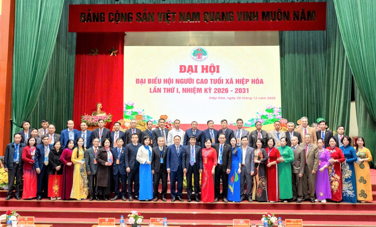 Các đại biểu tham dự Đại hội Hội NCT xã Hiệp Hòa