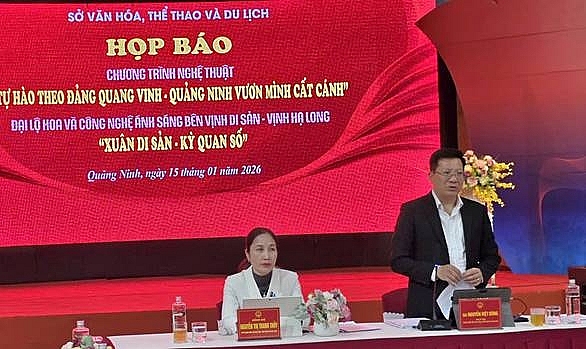 Ông Nguyễn Việt Dũng, Giám đốc Sở Văn hóa Thể thao và Du lịch thông tin những sự kiện nổi bật được tổ chức trên địa bàn Quảng Ninh nhân dịp đón Xuân Bính Ngọ 2026.