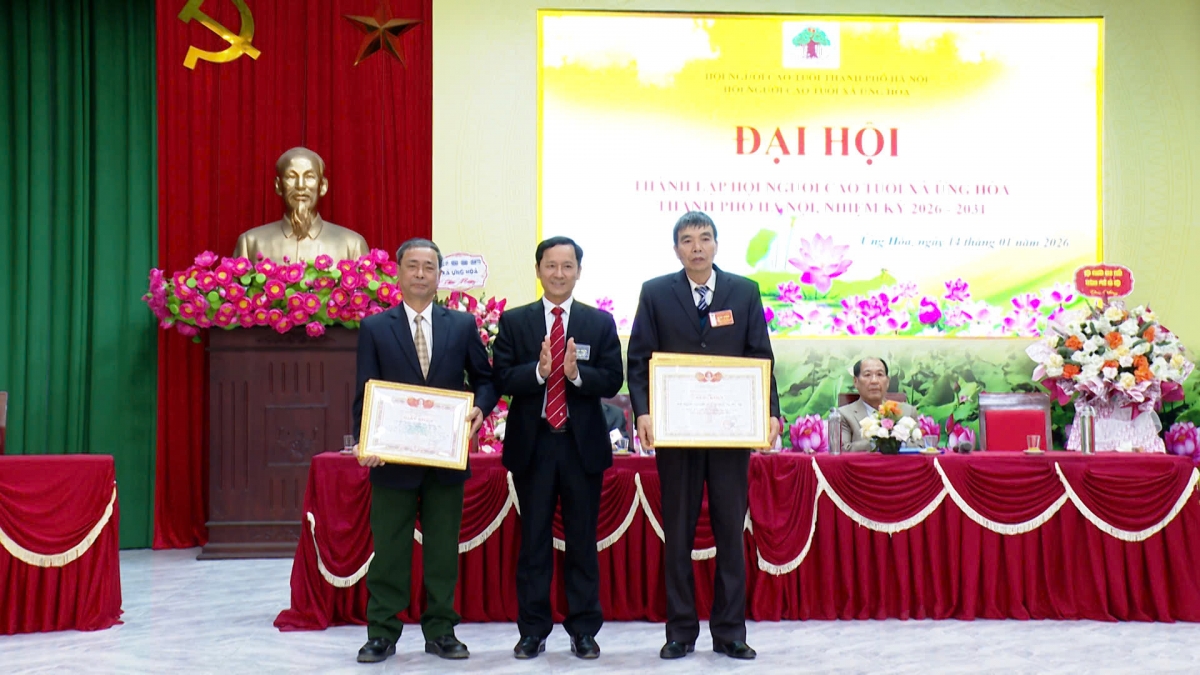 Trao Bằng khen Trung ương Hội và Giấy khen Hội NCT TP Hà Nội cho tập thể, cá nhân xuất sắc