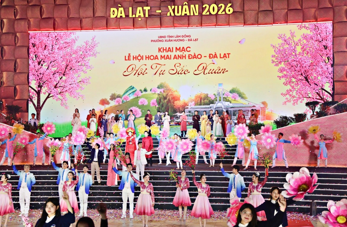 Biểu diễn văn nghệ tại đêm khai mạc Hoa Mai Anh Đào – Đà Lạt , Lâm Đồng