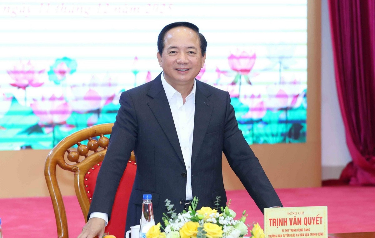 Đồng chí Trịnh Văn Quyết, Bí thư Trung ương Đảng, Trưởng ban Tuyên giáo và Dân vận Trung ương