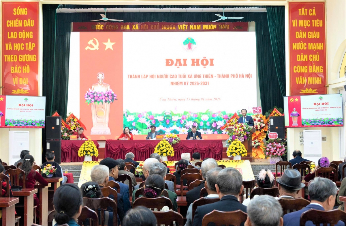 Quang cảnh Đại hội thành lập Hội NCT xã Ứng Thiên, TP Hà Nội