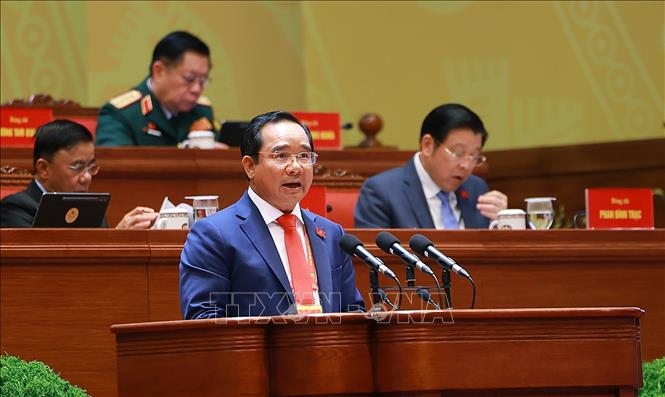 Đồng chí Nguyễn Văn Được, Ủy viên Trung ương Đảng, Phó Bí thư Thành ủy, Chủ tịch Ủy ban nhân dân Thành phố Hồ Chí Minh, tham luận về vấn đề “Phát huy vai trò đầu tàu, xây dựng Thành phố Hồ Chí Minh trở thành trung tâm khoa học, công nghệ và đổi mới sáng tạo mang tầm quốc tế, tạo động lực lan tỏa phát triển cho cả nước”