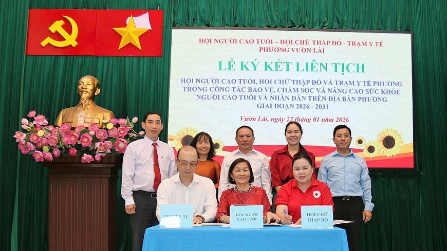 Ký kết liên tịch giữa Hội Chữ Thập Đỏ – Hội Người cao tuổi – Trạm Y tế phường