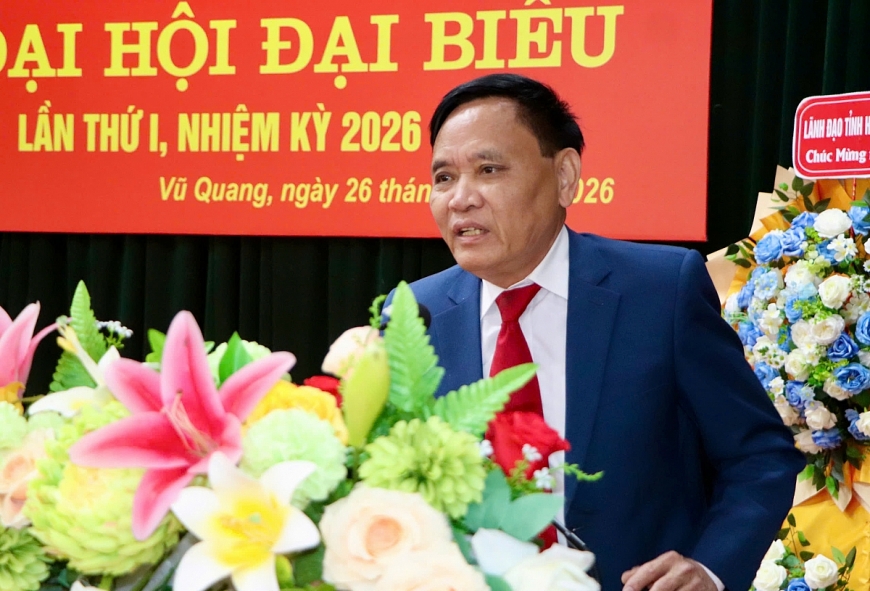 Ông Thái Sinh – Chủ tịch Hội Người cao tuổi tỉnh Hà Tĩnh phát biểu chỉ đạo tại Đại hội.