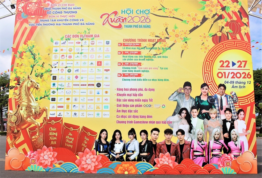 Pano trưng bày Hội chợ Xuân 2026 TP Đà Nẵng.