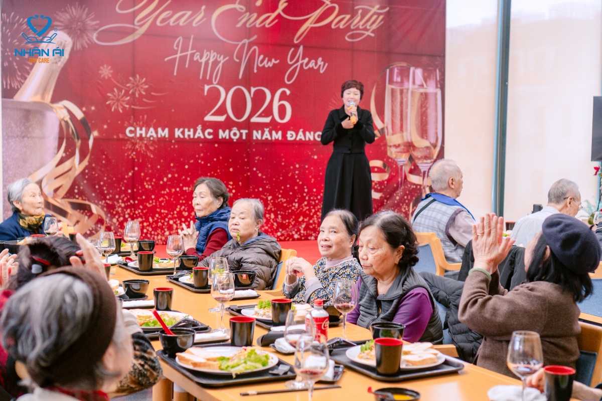 Liên hoan chào năm mới 2026 ở Trung tâm Chăm sóc NCT Nhân Ái