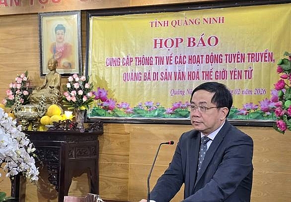 Ông Mai Vũ Tuấn, Trưởng ban Quản lý Di sản thế giới vịnh Hạ Long - Yên Tử cung cấp thông tin về tổ chức các hoạt động tuyên truyền, quảng bá Di sản văn hóa thế giới Yên Tử nhân dịp đón xuân Bính Ngọ.