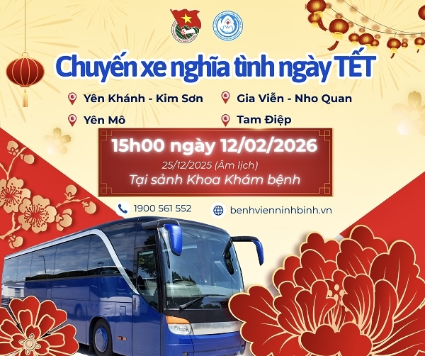 “Chuyến xe nghĩa tình ngày Tết” của Bệnh viện Đa khoa tỉnh Ninh Bình hỗ trợ hơn 200 bệnh nhân có hoàn cảnh khó khăn về quê