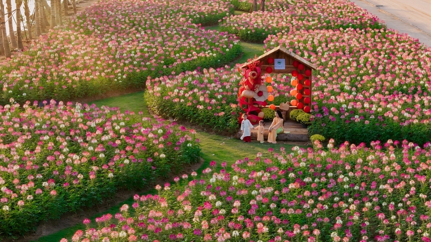 Ecopark tràn ngập sắc hoa tại các đại đô thị khắp 3 miền dịp Tết Bính Ngọ 2026