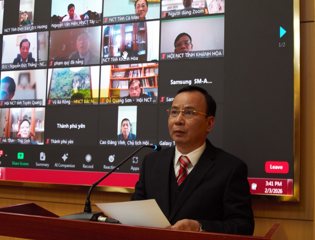 Tân Phó Chủ tịch Hội NCT Việt Nam Nguyễn Lam phát biểu nhận nhiệm vụ