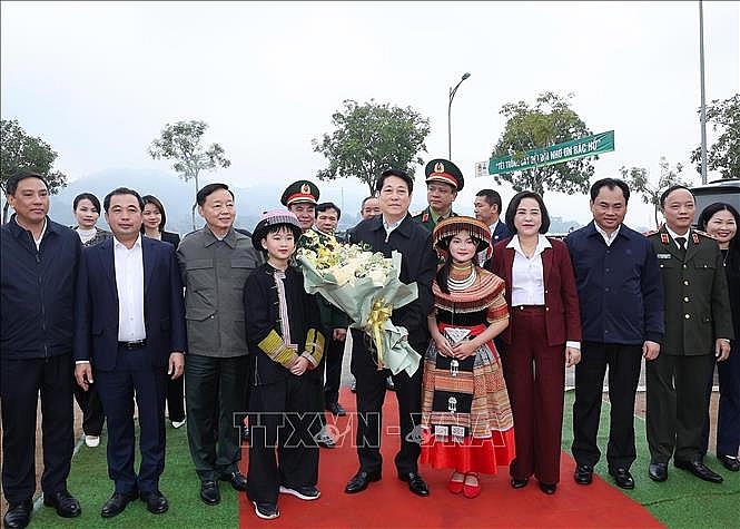 Chủ tịch nước Lương Cường dự Lễ phát động “Tết trồng cây đời đời nhớ ơn Bác Hồ”. Ảnh: Lâm Khánh/TTXVN