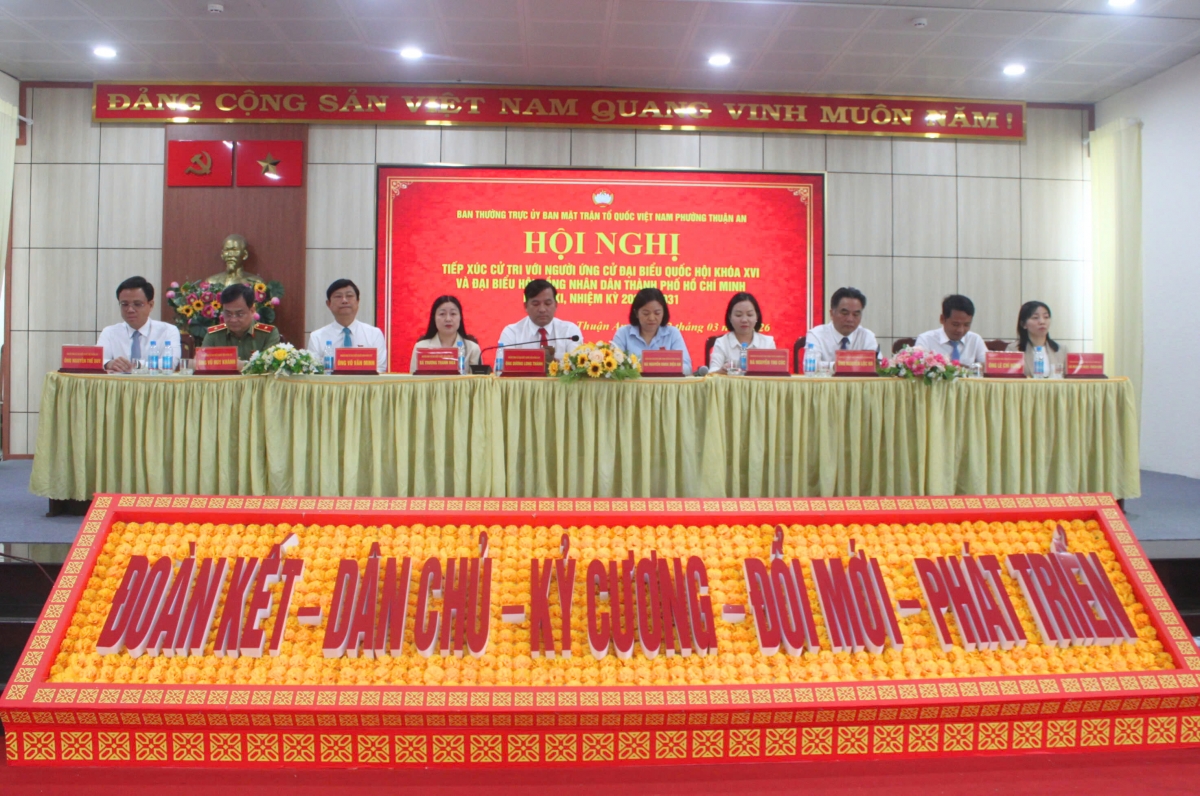 Cử tri phường Thuận An gửi gắm kỳ vọng qua hội nghị tiếp xúc ứng cử viên