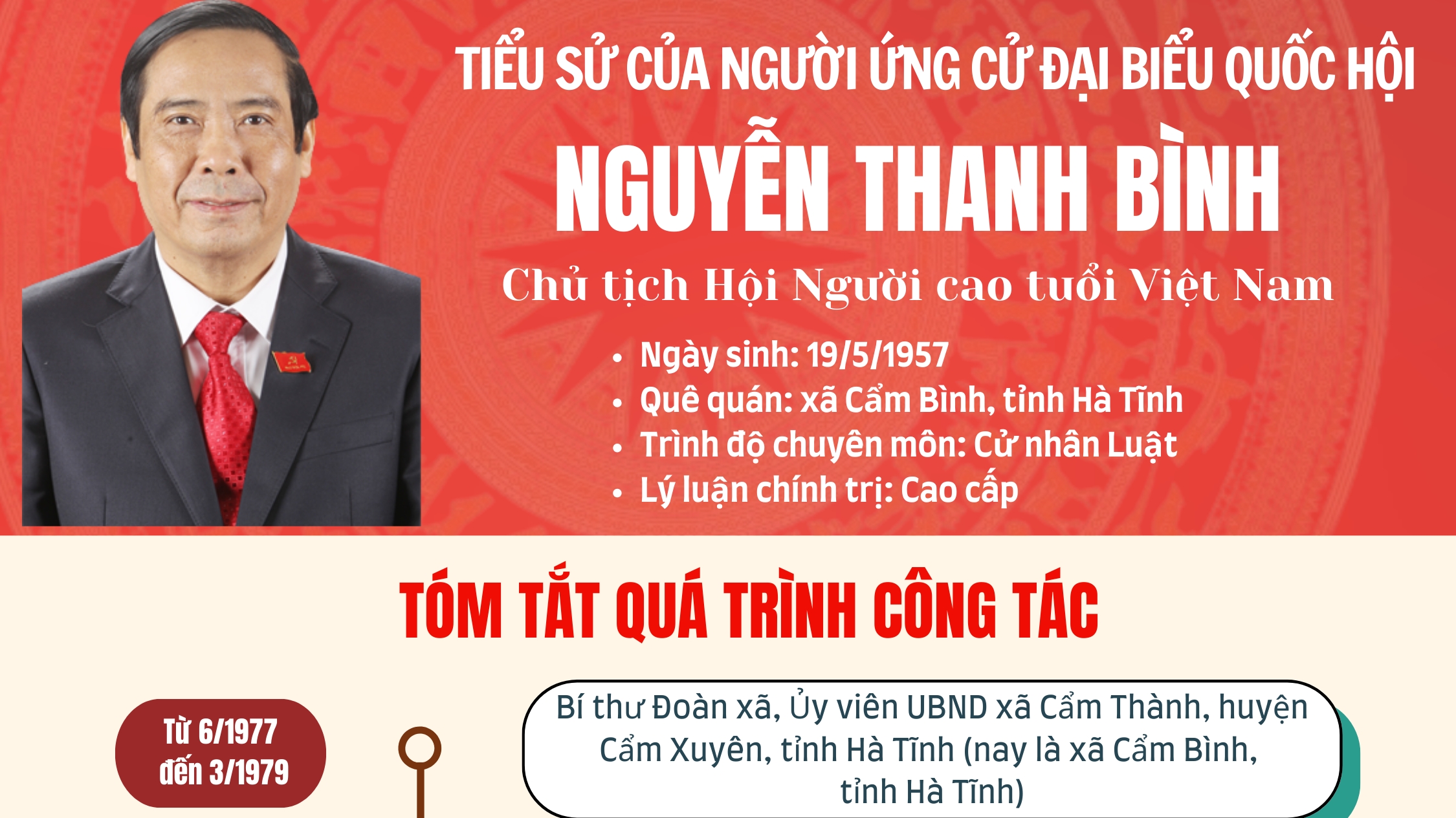 Tiểu sử Chủ tịch Hội Người cao tuổi Việt Nam Nguyễn Thanh Bình ứng cử Đại biểu Quốc hội khóa XVI