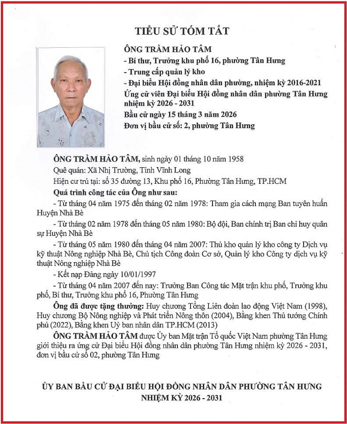 Cử tri phường Tân Hưng quan tâm hạ tầng giao thông, thoát nước và môi trường