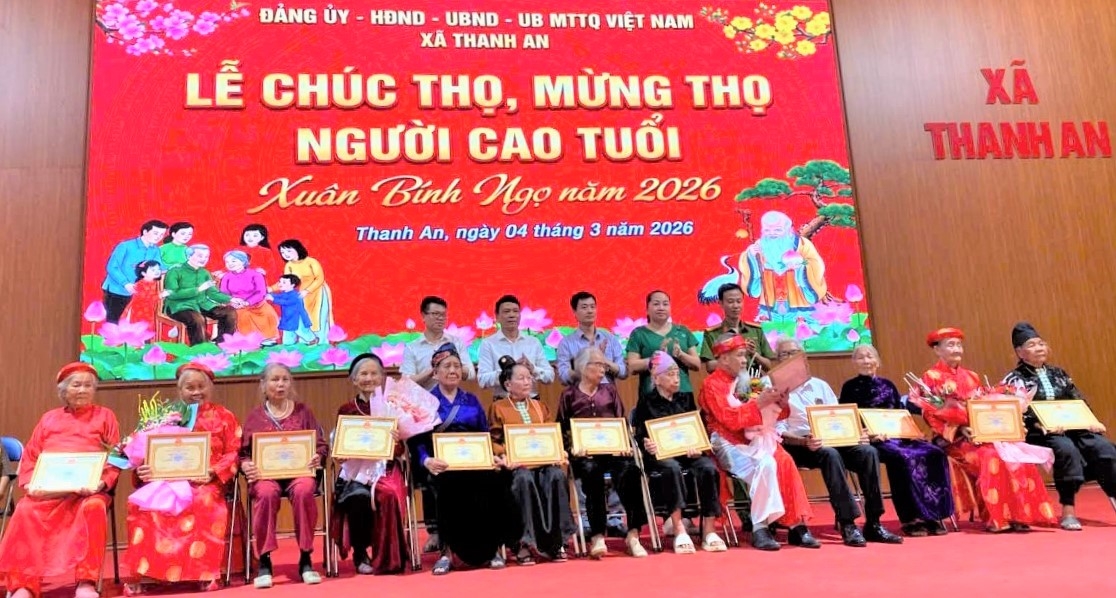 Lễ chúc thọ mừng thọ NCT xã Thanh An tổ chức trang trọng