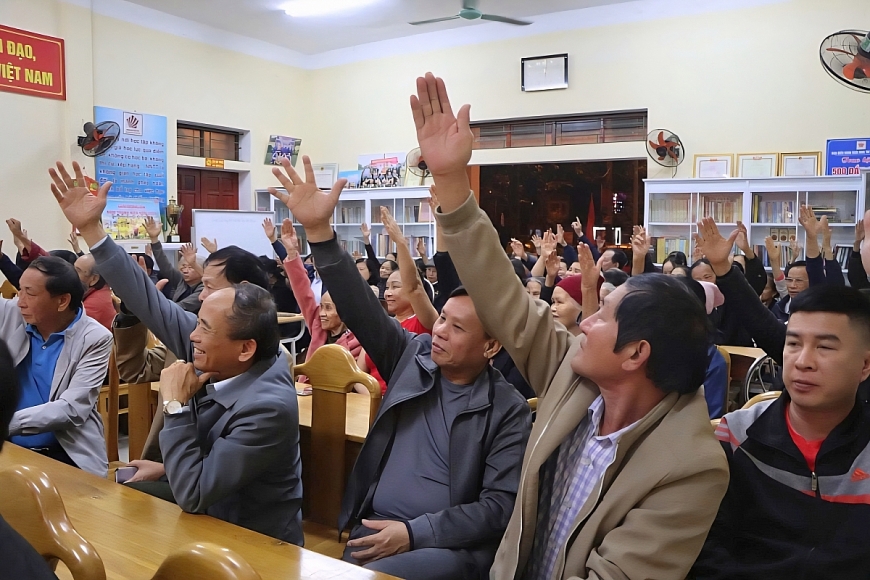 100% cử tri nơi cư trú tín nhiệm, thống nhất giới thiệu đồng chí Nguyễn Thanh Bình ứng cử đại biểu Quốc hội khóa XVI.