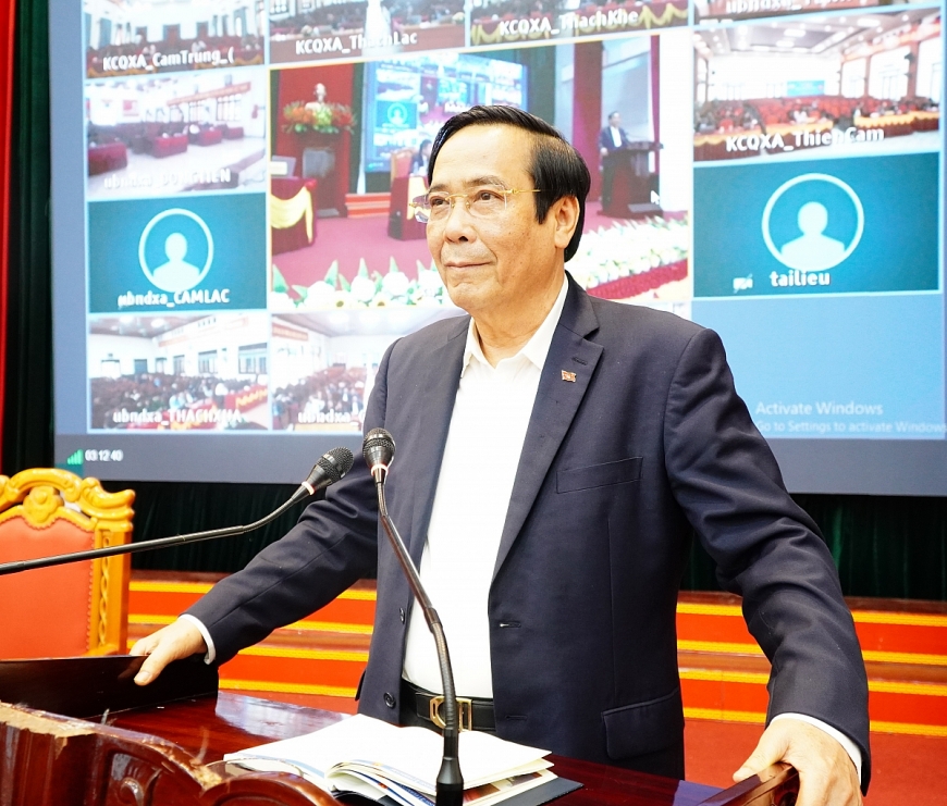 Đồng chí Nguyễn Thanh Bình – Nguyên Ủy viên Trung ương Đảng, Chủ tịch Hội Người cao tuổi Việt Nam trình bày chương trình hành động của mình tại Hội nghị.