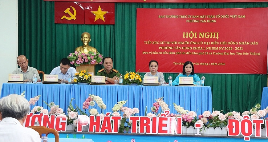 Hội nghị tiếp xúc cử tri đơn vị bầu cử số 5 (gồm các khu phố 30 đến khu phố 35 và Trường Đại học Tôn Đức Thắng)